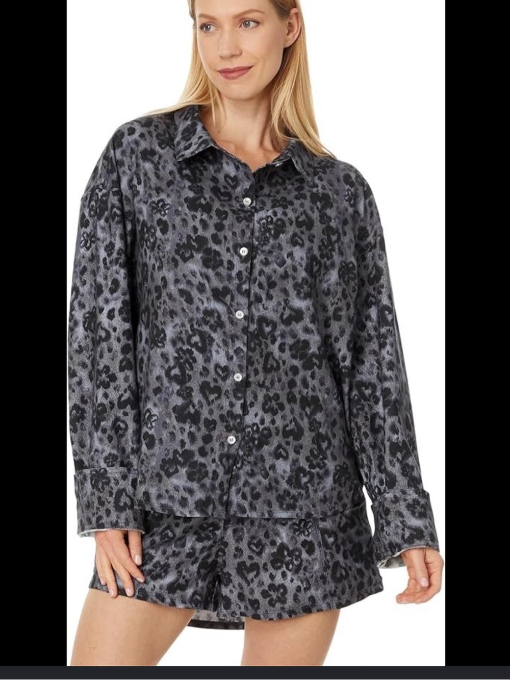 FREE PEOPLE Intimately Early Morning 2 Piece Leopard Pjs